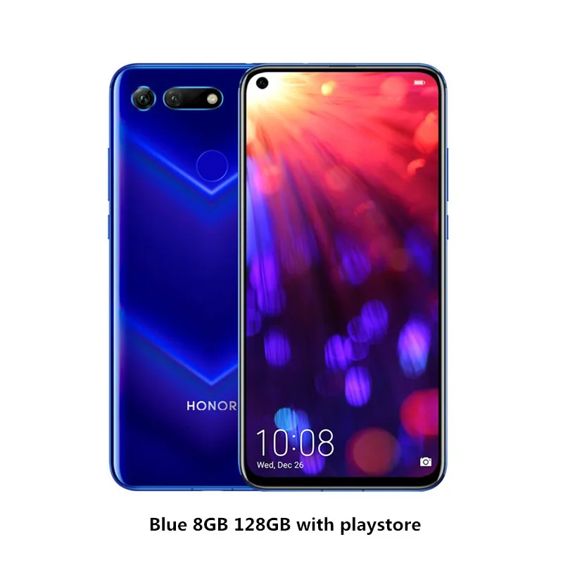 Blue 8G128G with P Honor View 20 смартфон V20 6," Fullview 4000 мАч SuperCharge Kirin 980 Восьмиядерный Android 9 45MP AI камера OTG NFC мобильный телефон - Цвет: Blue 8G128G with P