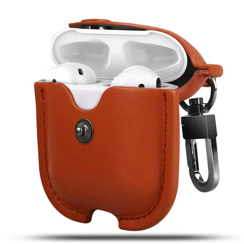

Wireless Bluetooth Earphone Cases For Apple Airpods 1/2 Shockproof Cover Protective Box With PU Leather Bag For Air Pods