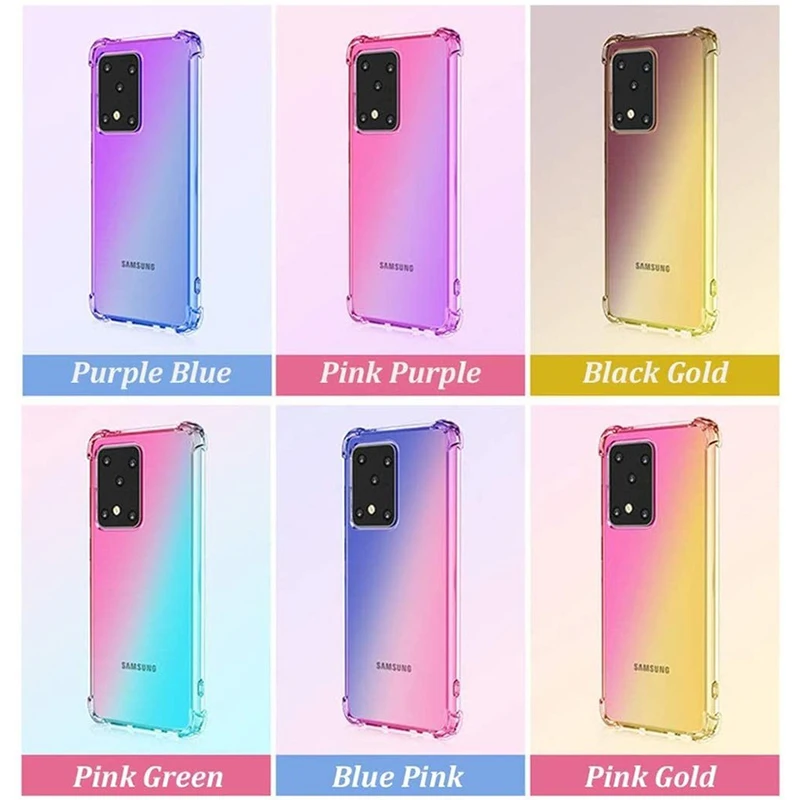 

Samsung Galaxy S20/S20Plus/S20Ultra Cute Gradient Slim Phone Case Cover Reinforced TPU Bumper Shockproof Protective Case