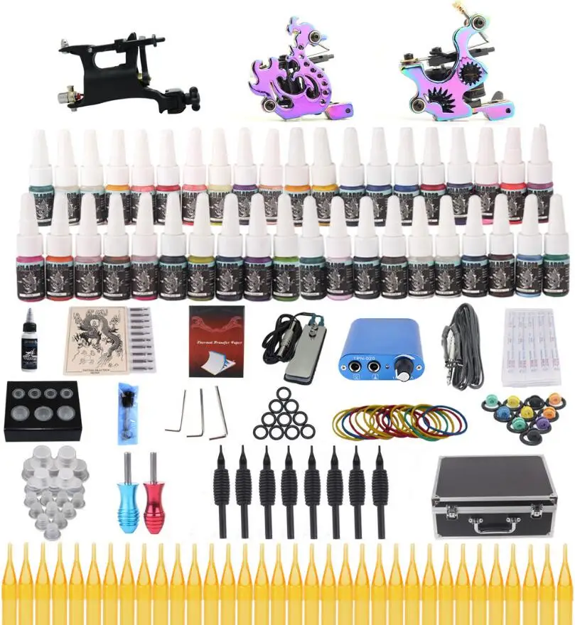 Профессиональный Полный роскошный комплект татуировок машина 3 шт. лайнер +