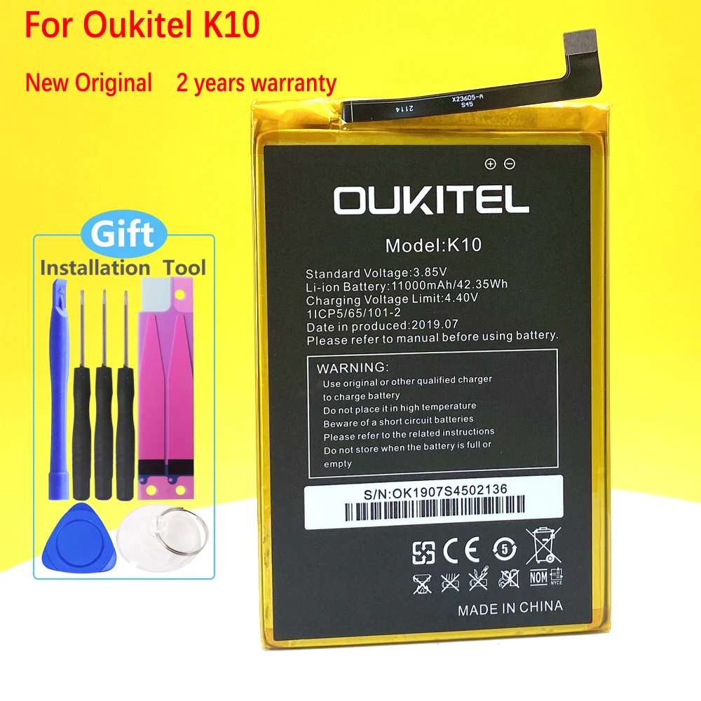 

Новый аккумулятор для Oukitel K10 11000mAh мобильный телефон + Подарочные инструменты