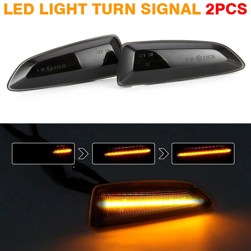 

For Opel Vauxhall Astra J MK VI For Buick Regal 2pcs Car Auto Smoked Side Indicator LED Lamp Repeater Signal Light Parts