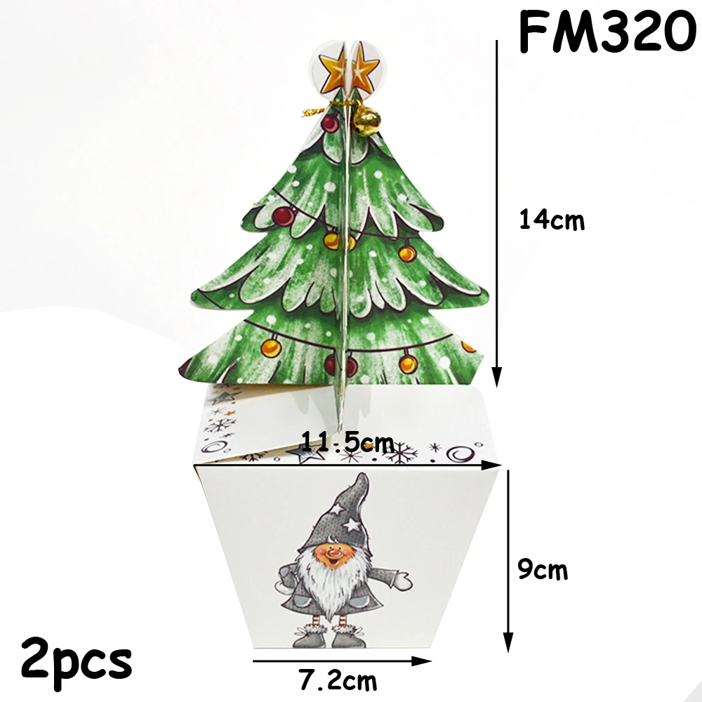 FM320 3 шт в форме дома рождественские конфеты подарочные пакеты с веревками Рождественская елка печенья сумки Счастливого Рождества упаковочные коробки для гостей вечерние Декор - Цвет: FM320