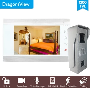 dragonsview 7 video door phone home intercom security system call transfer door access unlock day night record motion alarm free global shipping