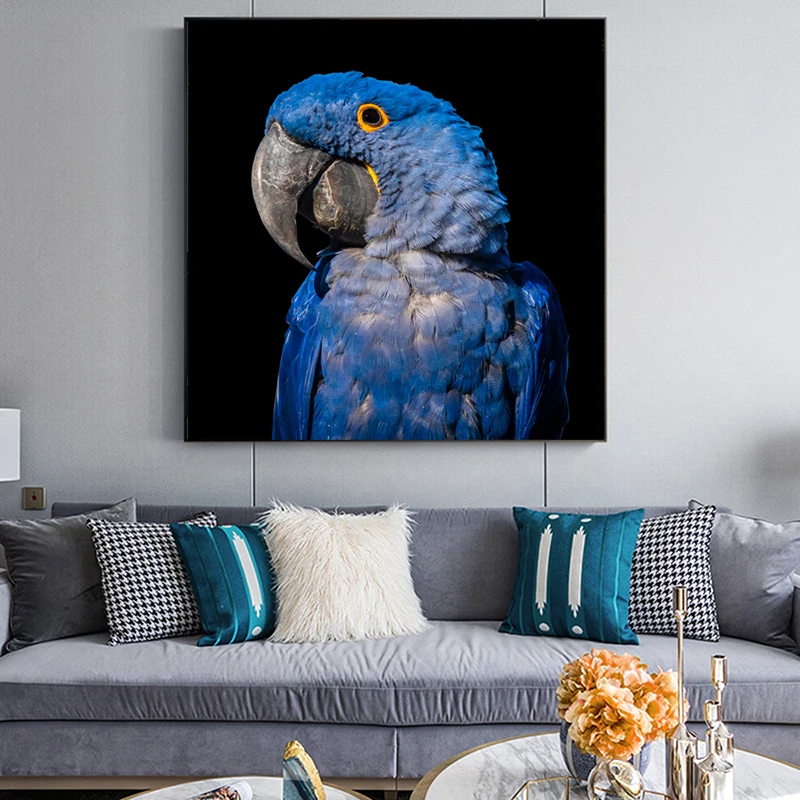 RELIABLI искусство синий попугай постеры с животными и печать холст картины Wall ART Для