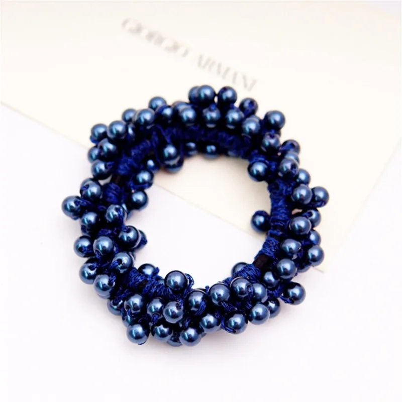 2 Модные резинки для волос с жемчугом для девочек, эластичные резинки для волос, резинки для волос, аксессуары для волос - Цвет: 2