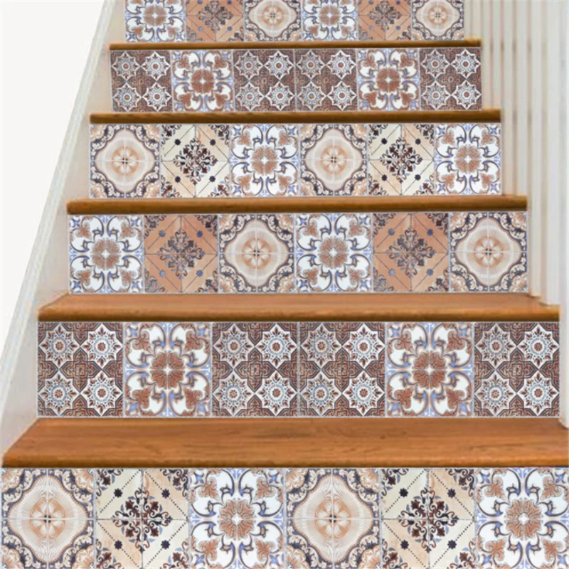 6 шт. 3D наклейки для лестниц ПВХ настенные пола DIY на стены самоклеющиеся ступени