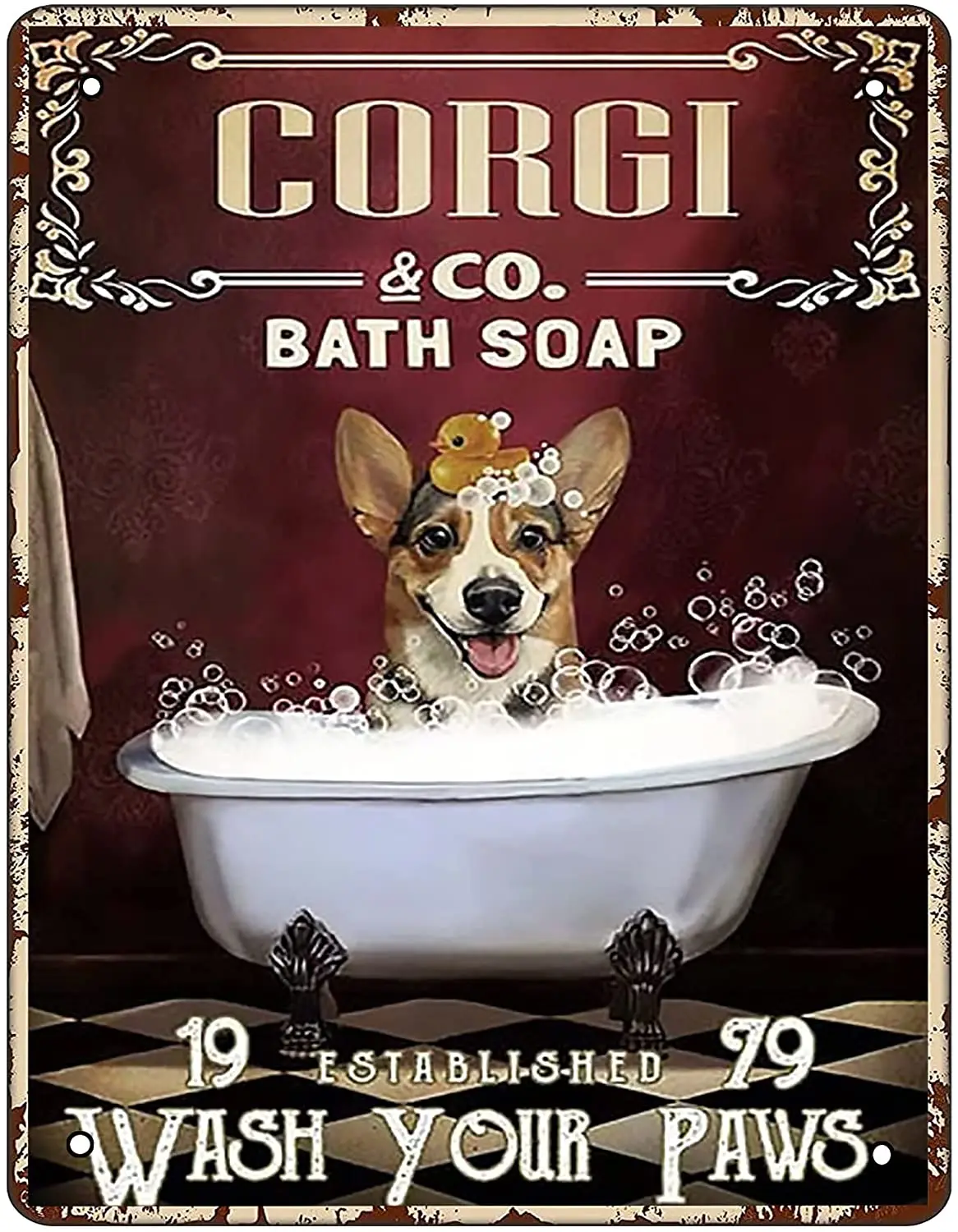 

Металлическая вывеска в стиле ретро для мытья ванной комнаты