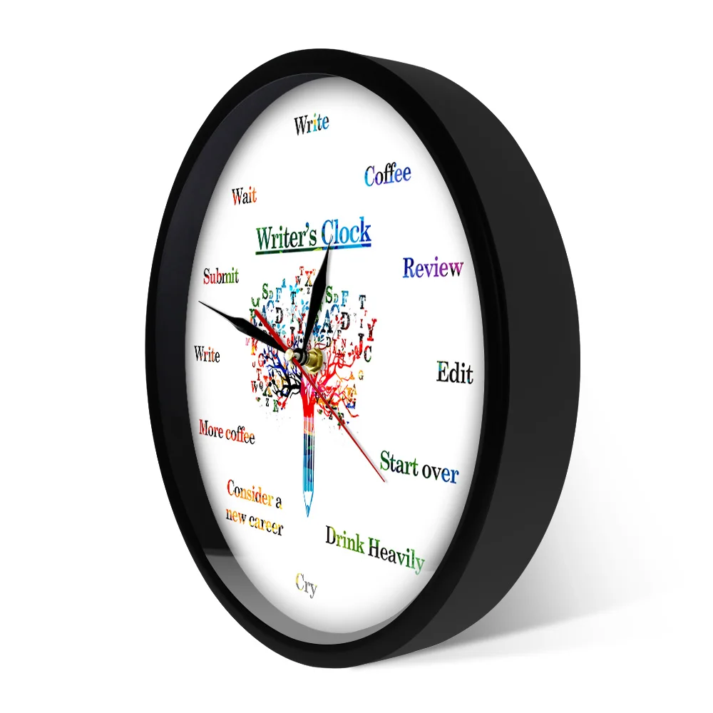Время писать забавные настенные часы для писателей фантастика писатель слово