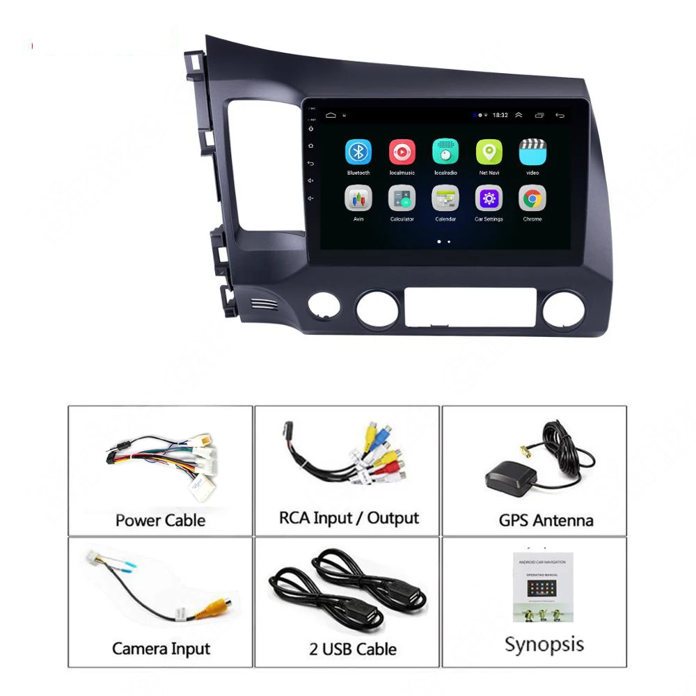 10 1 дюймов 2 Din Android 9 автомобильный радио мультимедиа 2DIN gps для Honda Civic 2006 2007 2008 2009 2010