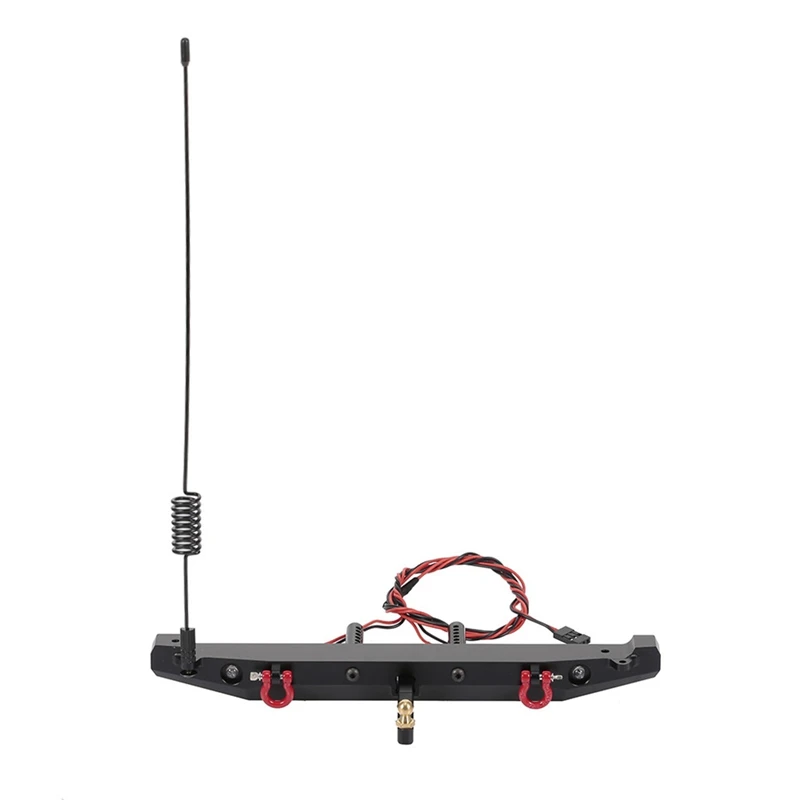 

Metal Rear Bumper with LED Light Antenna Tail Hook for 1:10 RC Crawler Car TRAXXAS TRX4 Axial SCX10 90046