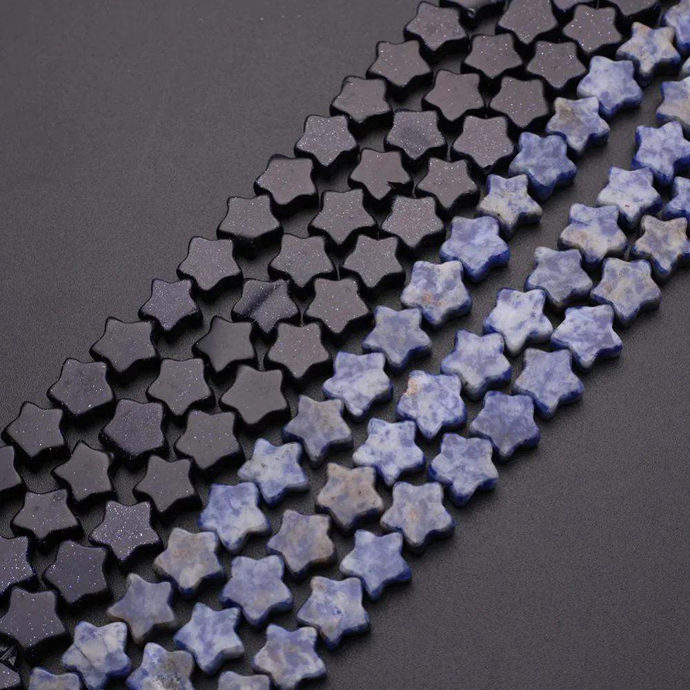 40 шт. россыпью бусины из натурального камня, звезда, опал, кальдалит, унакит, бусины, подвески, очаровательные бусины для самостоятельного изготовления ожерелья, браслетов, ювелирных изделий