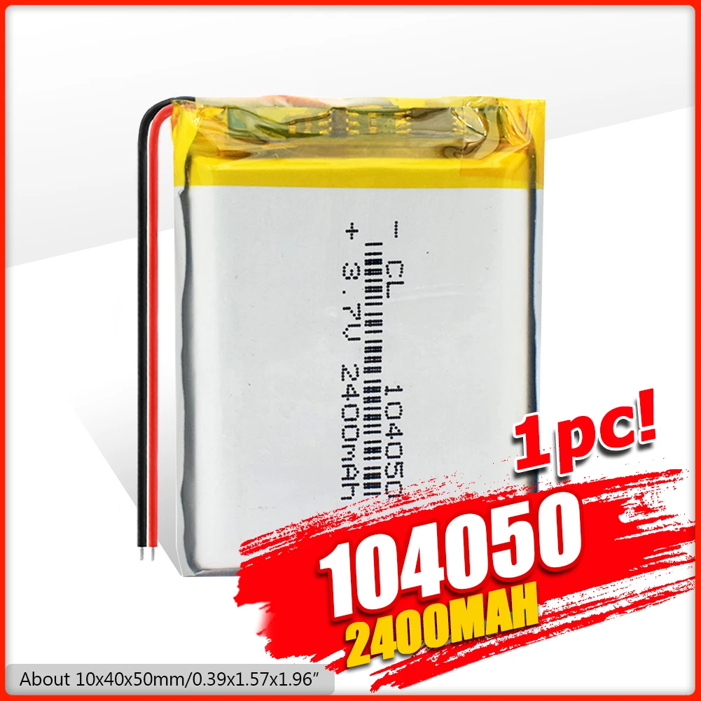 Аккумуляторная батарея 2/4 Li ion Polymer Po 3 7 В 2400 мА/ч 1/104050 шт. батареи для солнечной