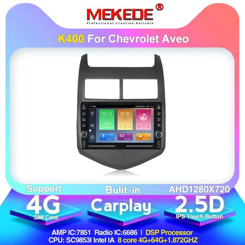 Автомагнитола MEKEDE K400 на Android 10 0 для Chevrolet Aveo 2011 2012 2013 2014 2015 мультимедийный