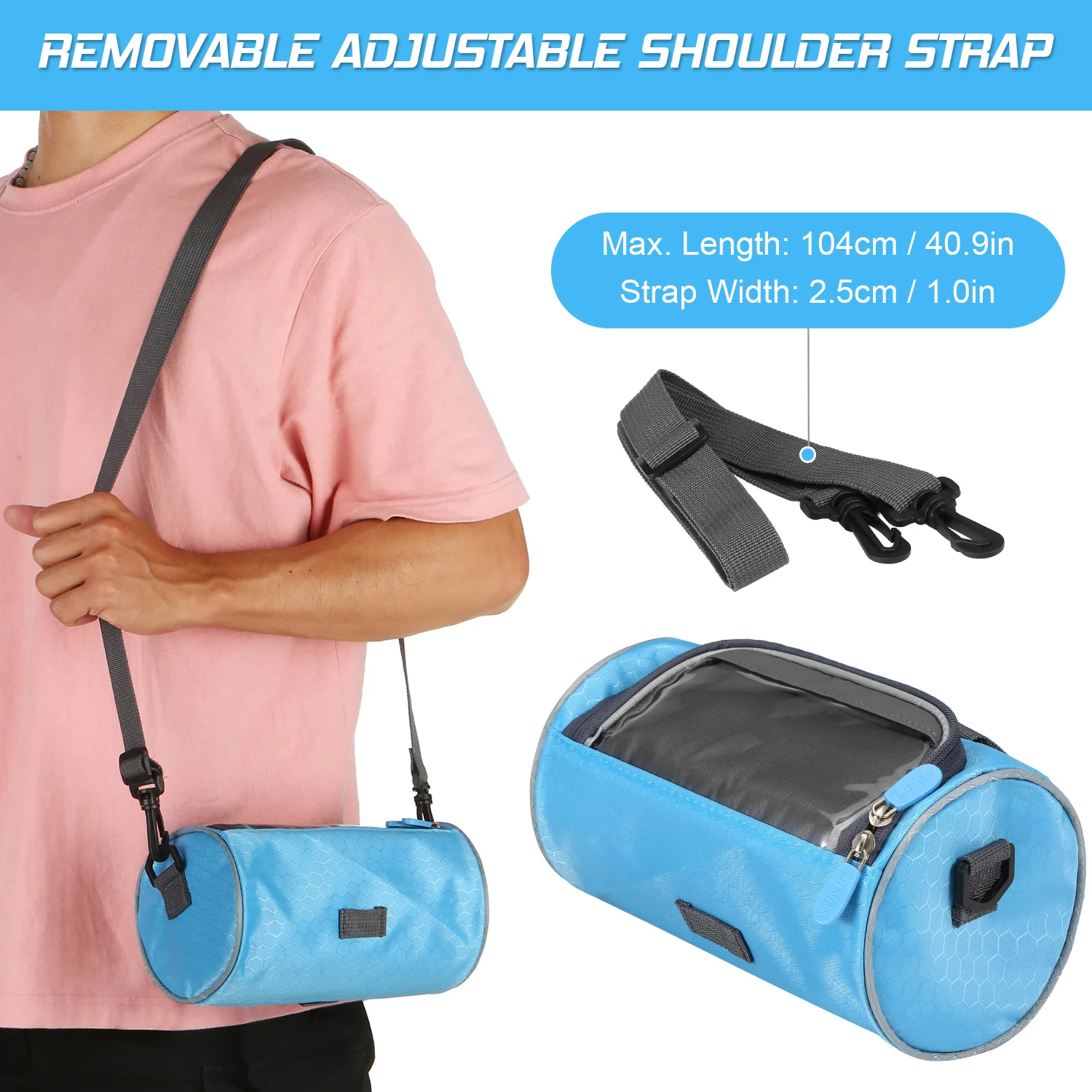 

Waterproof Bicycle Front Bag Touchscreen Phone Holder Bag Pack Shoulder Bag MTB Cycling Storage Pannier