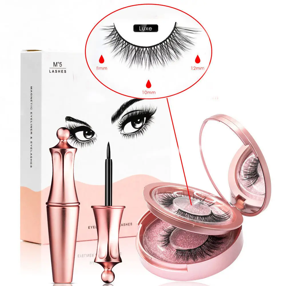 Luxe-2 Liquid Magnetic Eyeliner Set And Magnetic False Eyelashes Tweezer Magnetic Eyeliner Waterproof Long Lasting Eyeliner Eyelashes - Цвет: Luxe-2