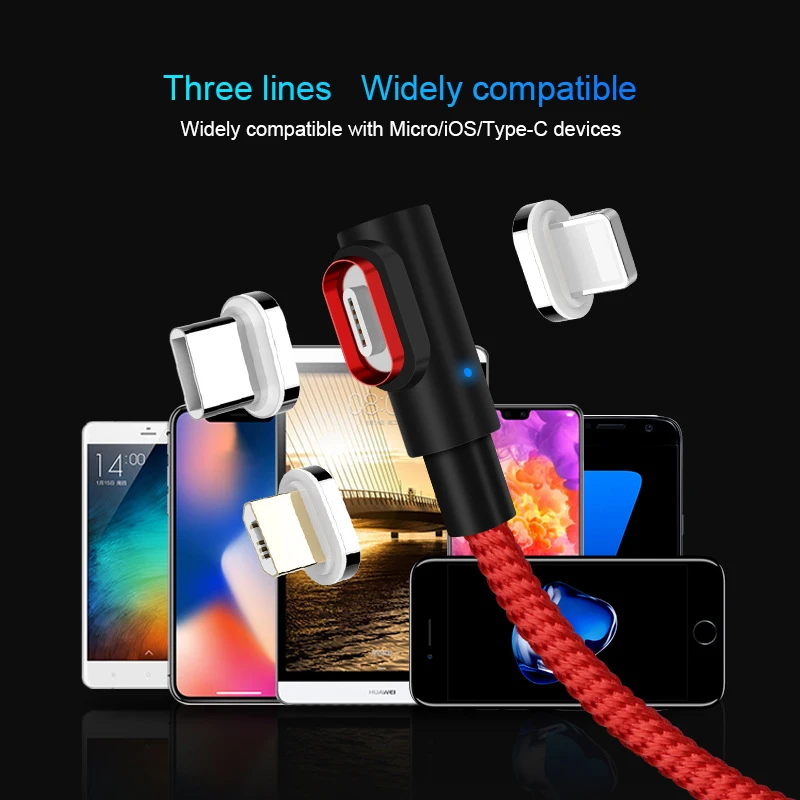 Магнитный Micro USB кабель 8 Pin C адаптер быстрой зарядки для iPhone Xiaomi Huawei зарядное