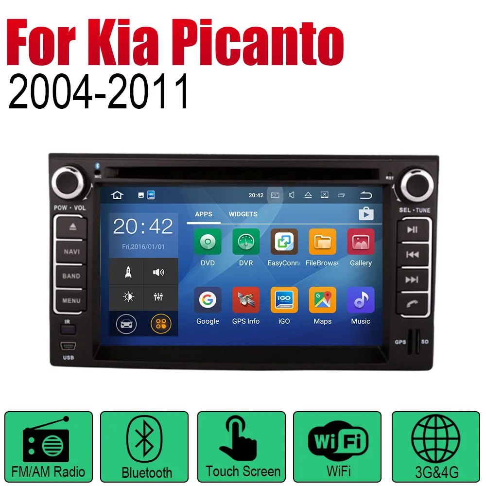 Standard machine ZaiXi Авто Радио 2 Din Автомобильный dvd-плеер на основе Android для Kia Picanto Утро 2004 2005 2006 2007 2008 2009 2010 2011 gps навигации - Цвет: Standard machine