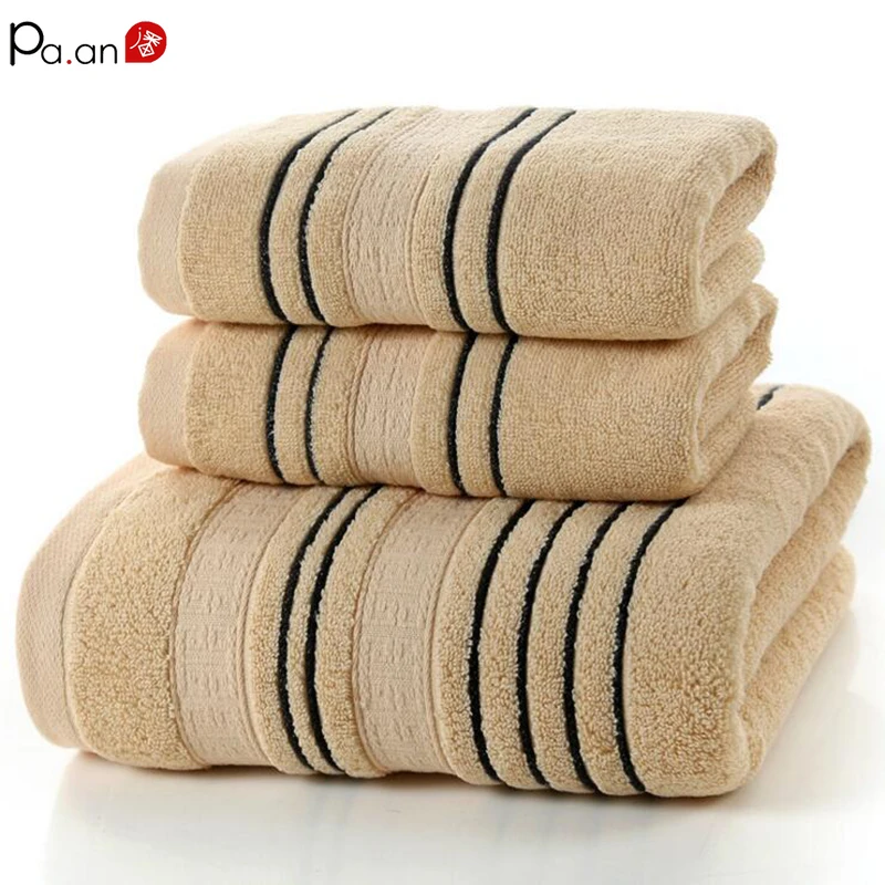 Белое 100% хлопковое банное полотенце жаккардовое Полосатое детское мягкое для