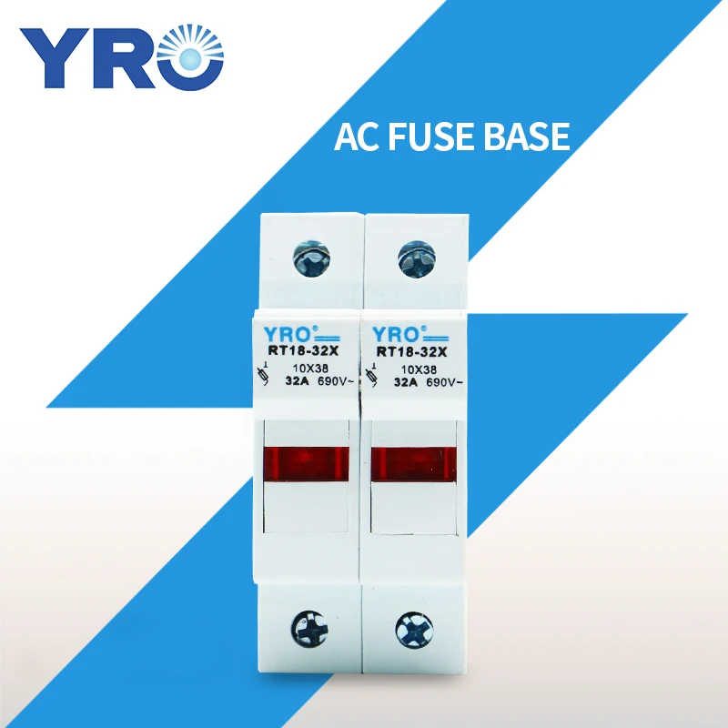 

AC 1PC 2P Fuse Base 690V 32A With LED light Matching Fuse 10x38MM R015 only Fuse Base RT18-32X