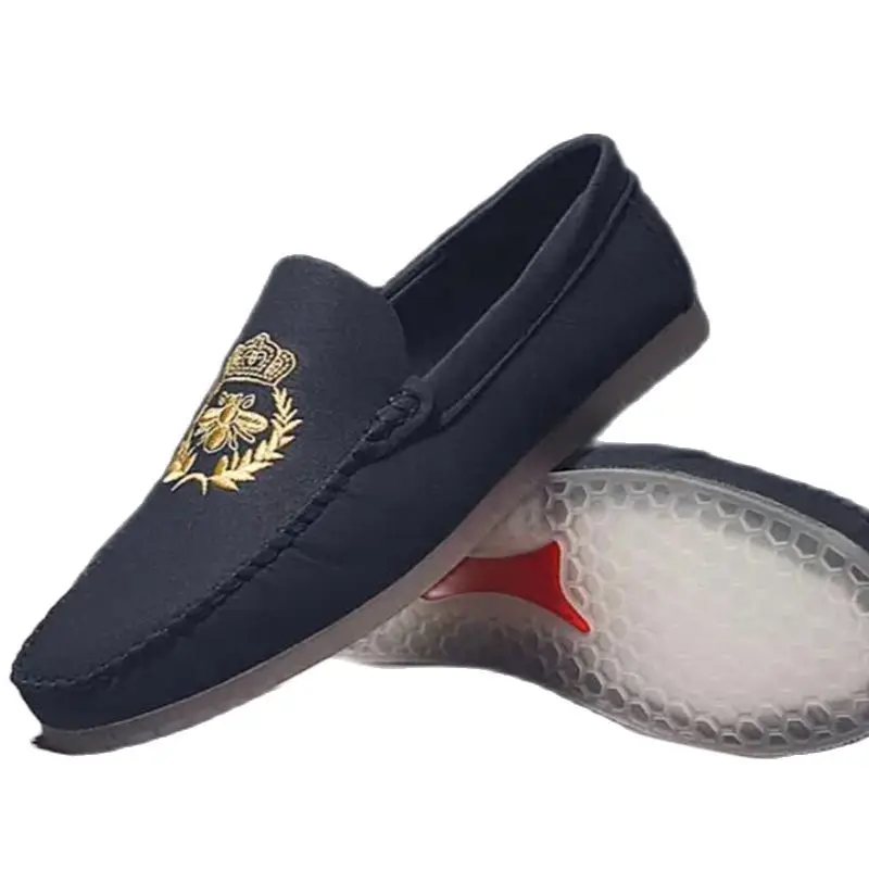 

Men Shoes Loafers Man Flats Autumn Fashion Boat Shoes Men Brand Man Moccasins Embroidery Comfy Suede Leather Men Casual Shoes