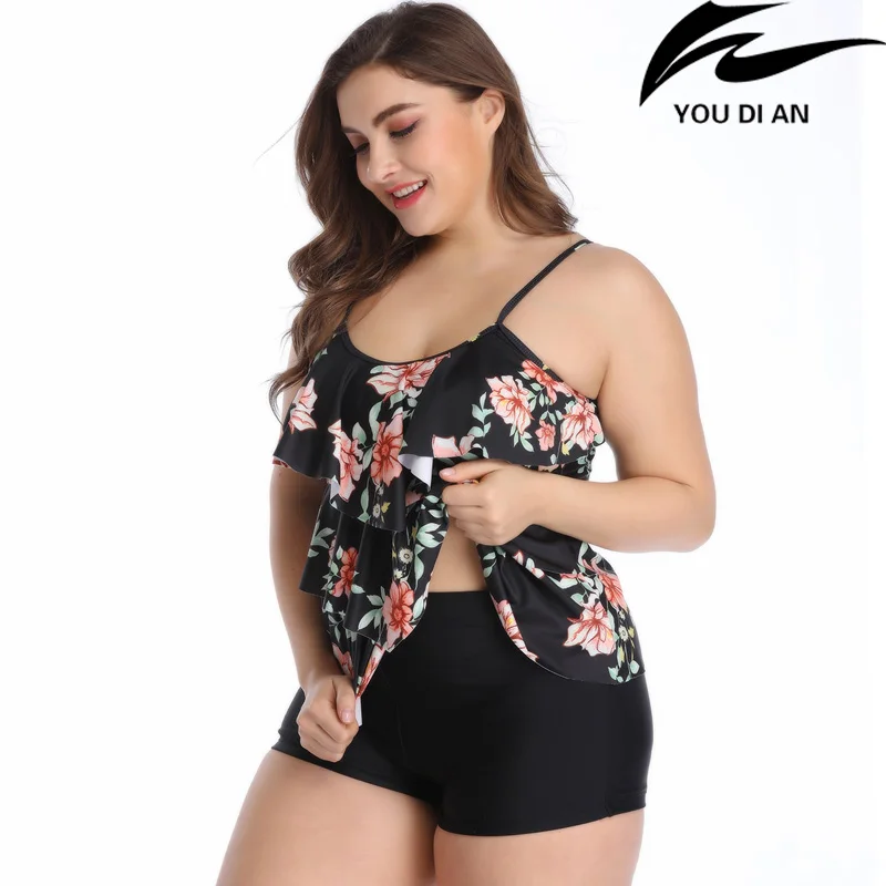 Женский купальный костюм 2020 размера плюс из двух частей большой российский