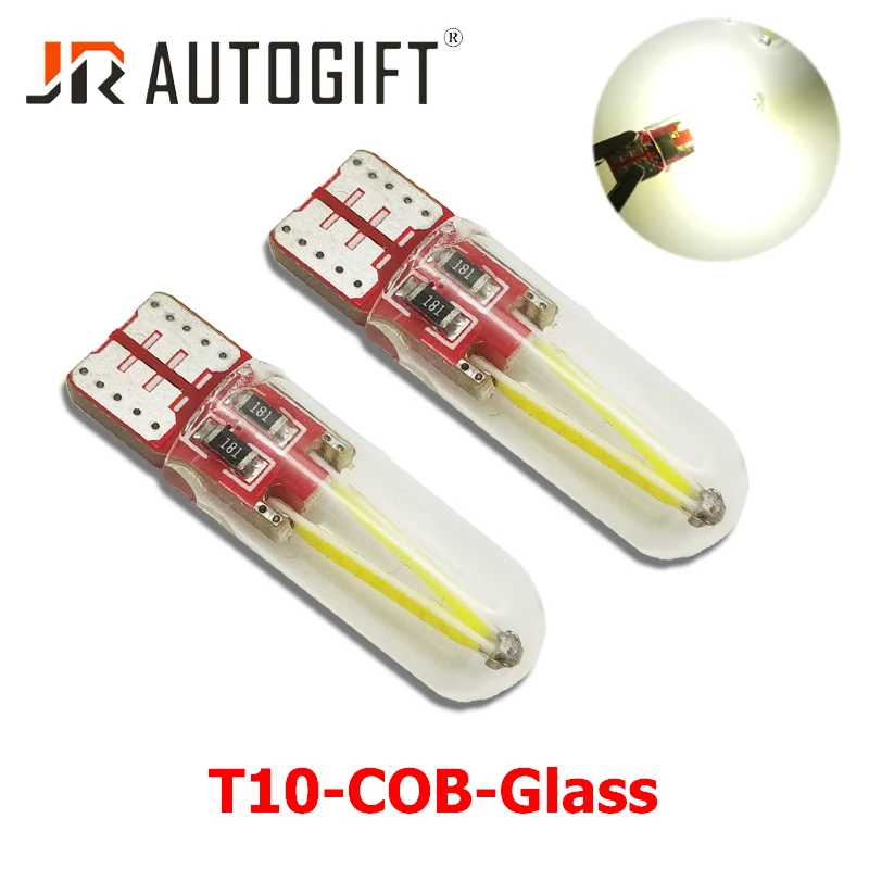 

100pcs Newest W5W 194 led T10 COB glass car light Led filament auto automobiles LED dome bulb interior lamp DRL car styling 12v