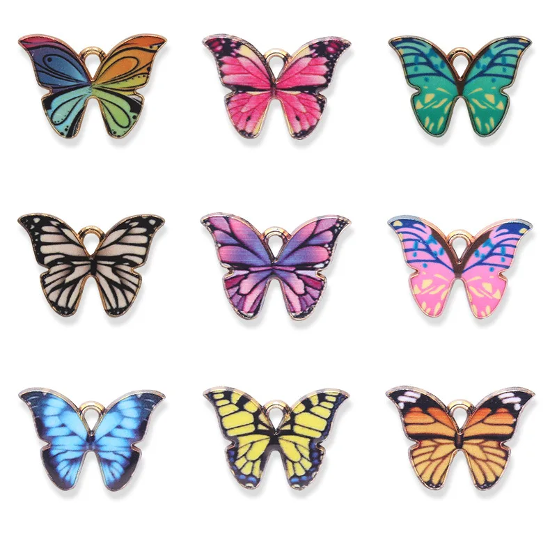 

10 шт./лот эмалированные подвески-бабочки ручной работы, подвеска «сделай сам» для браслета, ожерелья, сумки