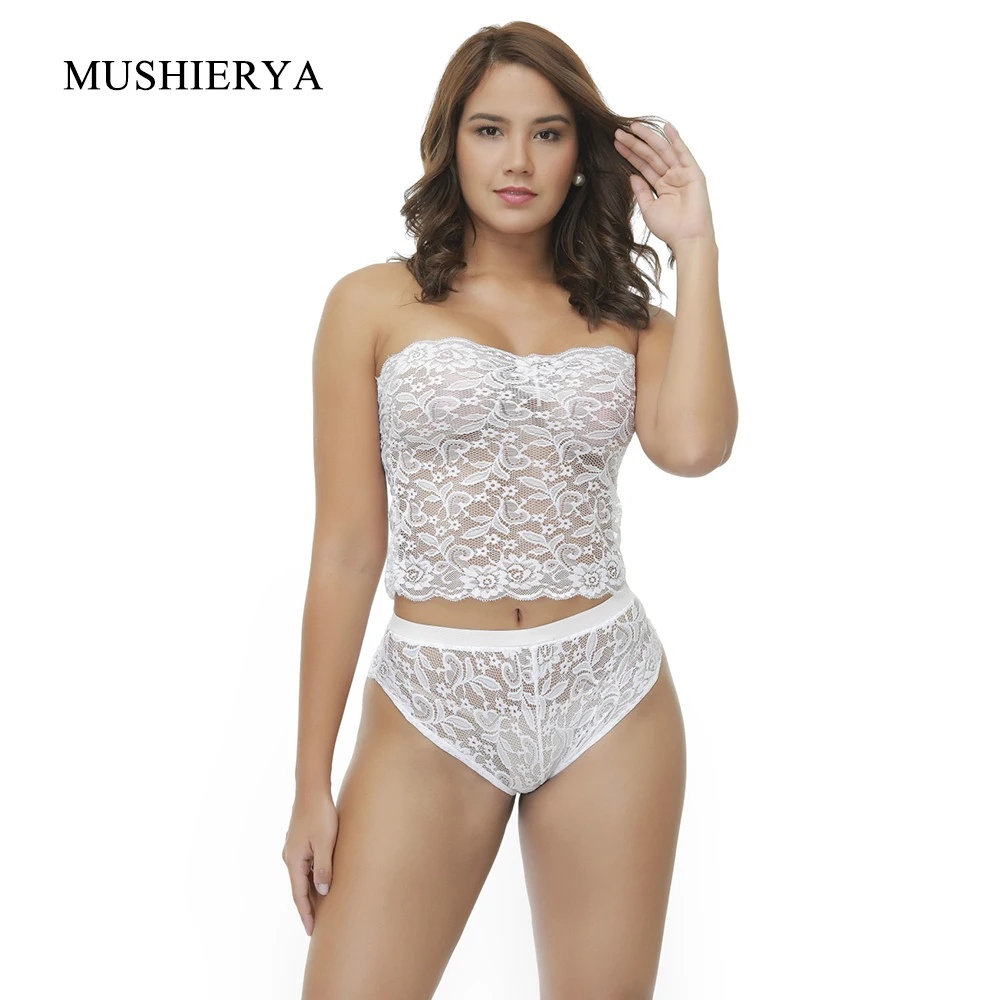 MUSHIERYA Новое Кружевное соблазнительное Эротическое белье набор с вышивкой Bralette