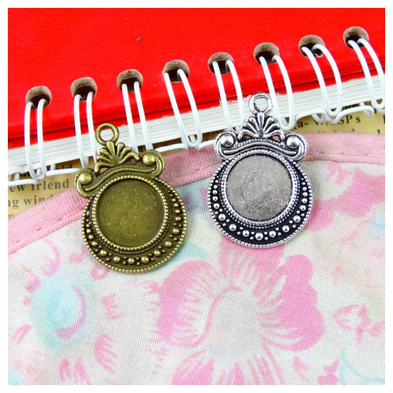 40 шт. античные посеребренные/бронзовые камео кабошон основа Установка Подвески