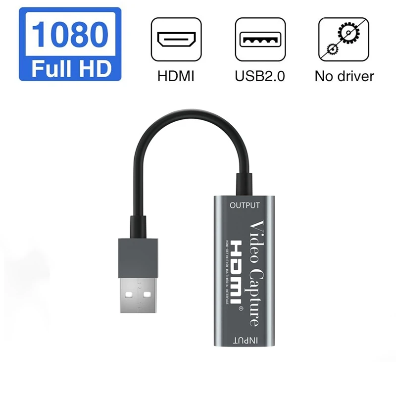 Карта захвата Hdmi USB 2 0 карта 1080P для Linux Mac Os Obs Vlc Amcap Ps4/Dslr|Карты видео- и ТВ-тюнеров| |
