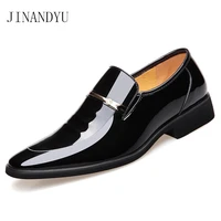 mens dress shoes loafers italian business formal patent leather shoes men pointed toe wedding party wear oxford shoes for men