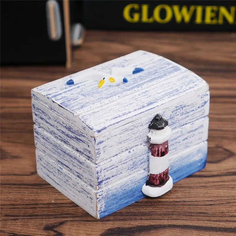 1 шт. Мини Деревянный пиратский ящик для хранения ювелирных изделий в форме