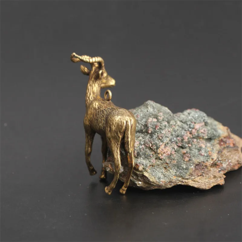 Креативная винтажная резная Тибетская антилопа из чистой латуни изысканный