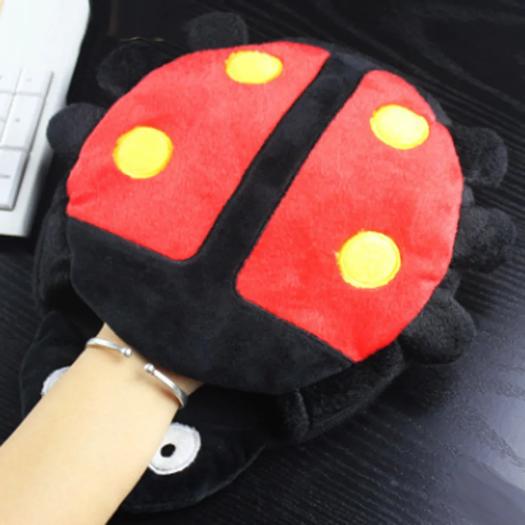Модный USB грелка для рук коврик мыши милый нагревательный Черный Божья коровка
