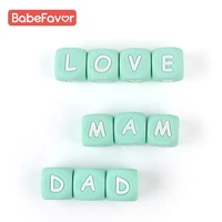 10pcs food grade silicone letter beads 12mm english alphabet baby teething teether bead pearl for baby oral care nursing product