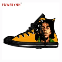 men casual sneakers shoes and wureggae star bob marley anti slip wear resistant customize pattern color leisure flats shoe