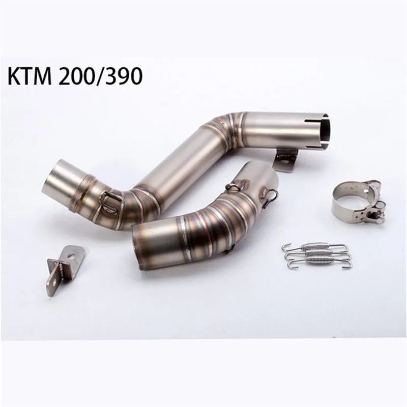 Motorcycle Modified Exhaust Pipe Middle Link Pipe 200/390 Universal Carbon Fiber set Scorpio Exhaust pipe