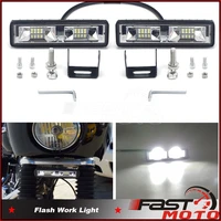 2pcs flash work light spotlight fog light spot flood lamp motocross white led accessories for suv atv yamaha honda harley car