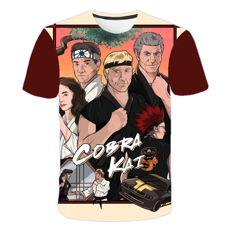 

3D Printed Vino Cobra Short-Sleeved Karate Kid T-Shirt - Summer Casual O - Neck Sweatshirt For Men And Women Fashion Retro