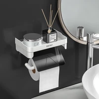 wall mounted multifunctional toilet tissue box roll paper shelf bathroom organizer household bathroom accessories without drill