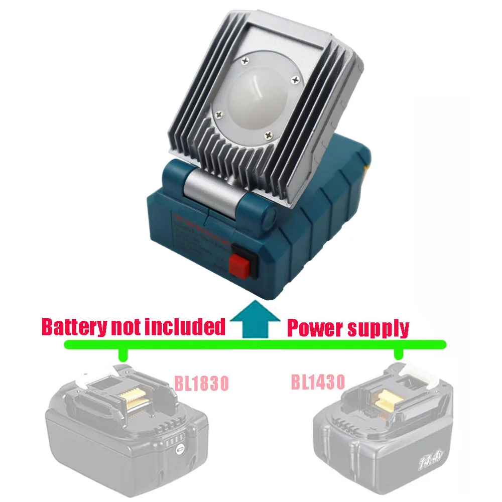 

10 Вт 1000LM 18V Светодиодный светильник работы лампы для Makita BL1830 BL1860 BL1430 (без Батарея, не Зарядное устройство) литиевая Батарея инструментов для ...