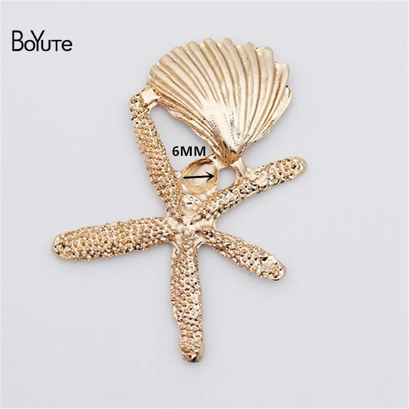 

BoYuTe оптовая продажа (10 шт./лот) металлический сплав 38*53 мм Морская звезда Материал раковины Винтажный стиль Diy ручной работы ювелирные аксесс...