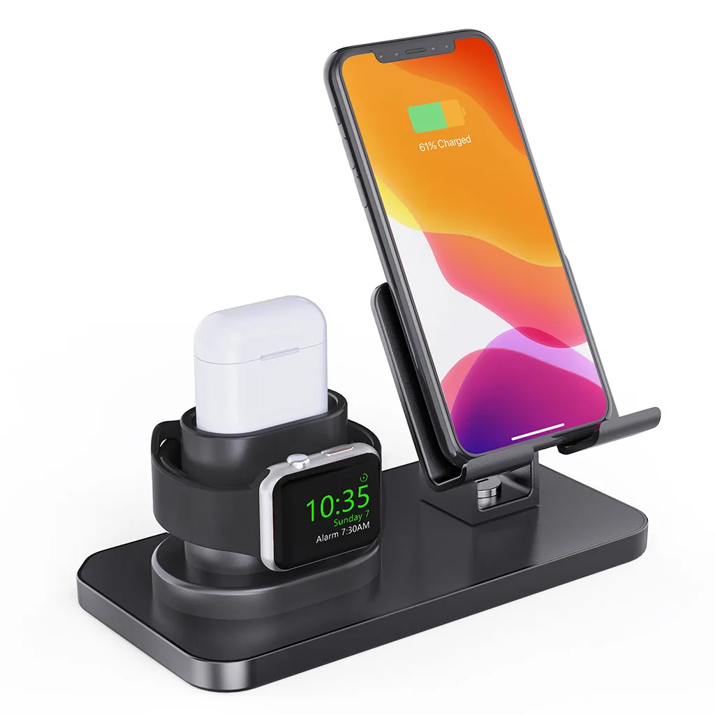 3 в 1 Беспроводное Зарядное устройство Док станция для iPhone Airpods держатель быстрая