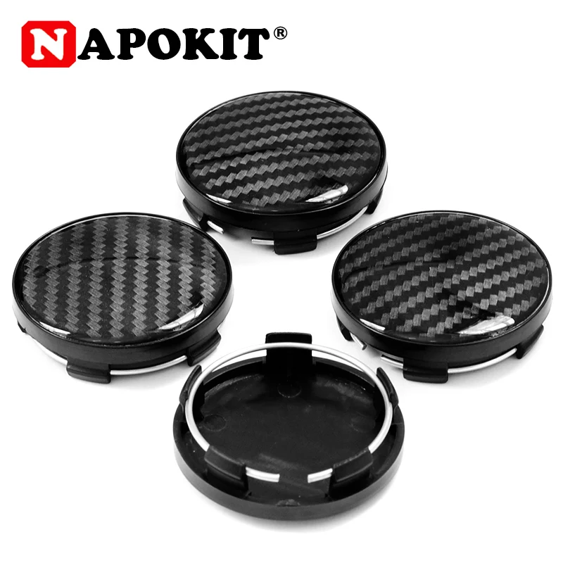 4pcs TOP 58mm(54mm) with 56mm Glossy 3D Carbon Fiber Veins Logo Emblem Car Wheel Rim Center Hub Caps Cover Car Styling