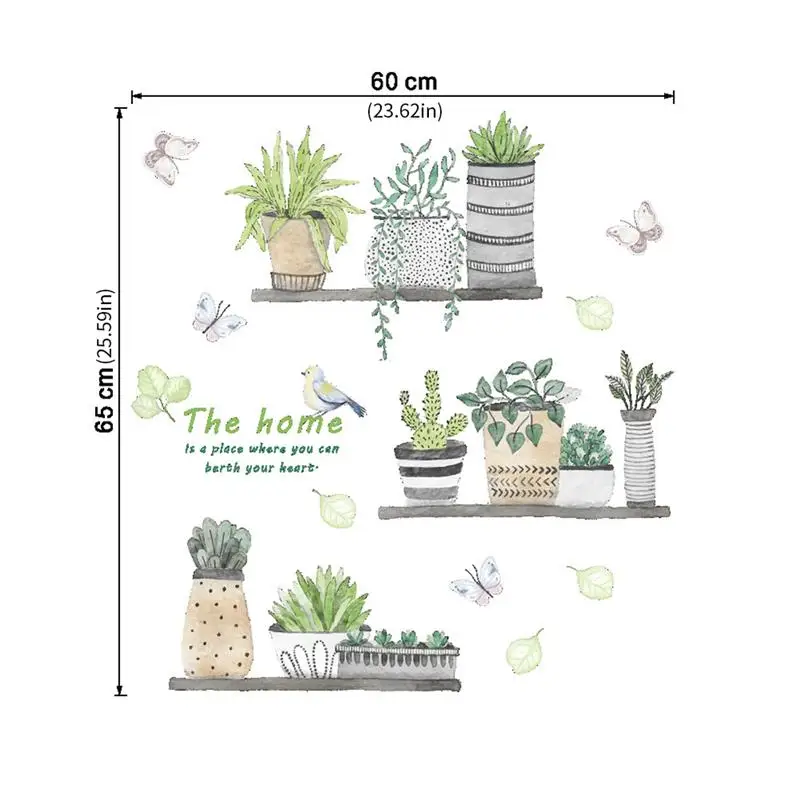 Садовые растения бонсай цветок наклейки на стену для домашнего декора гостиной