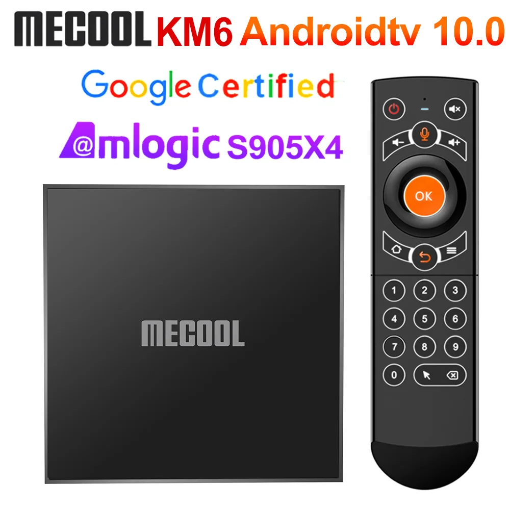 ТВ приставка Mecool KM6 глобальная версия 4 + 64 ГБ Android 10 Amlogic S905X4 поддержка Wi Fi