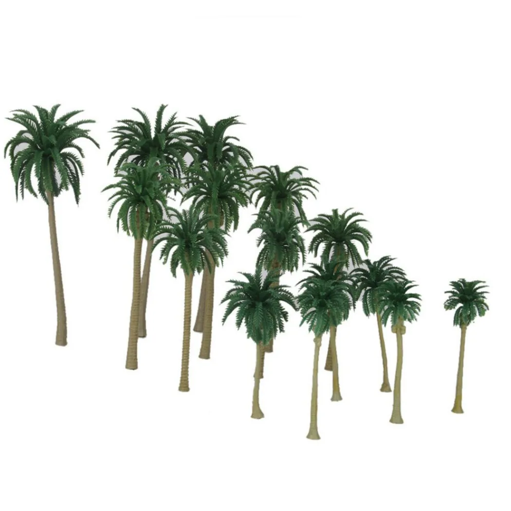 

15Pcs Plastic Coconut Palm Tree Miniature Plant Pots Bonsai Craft Micro Landscape DIY Decor Diorama Scenery Model