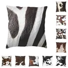 Наволочка для подушки с принтом зебры в полоску с животным мехом 40x40 бархатная кожаная текстура Зебра для влюбленных наволочка для подушки Чехол для подушки