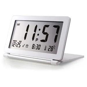 temperature office home travel lcd display desk flip electronic digital folding silent alarm clock calendar mini free global shipping